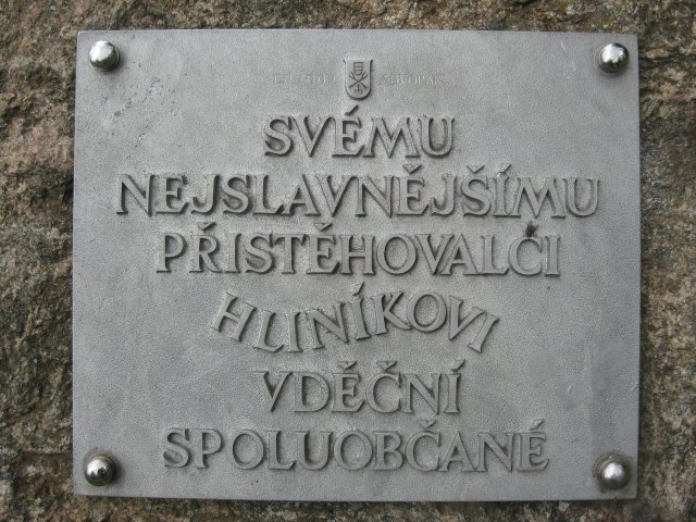 Pamětní deska pro Hliníka